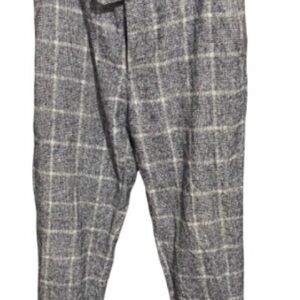 Elegant Gray Plaid Men's Dress Pants